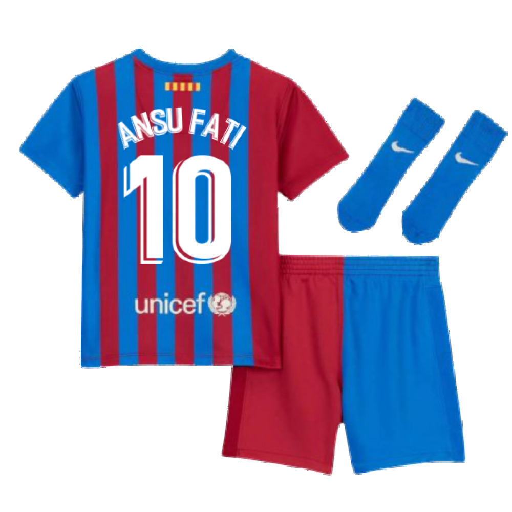 2021-2022 Barcelona Infants Home Kit (ANSU FATI 10)