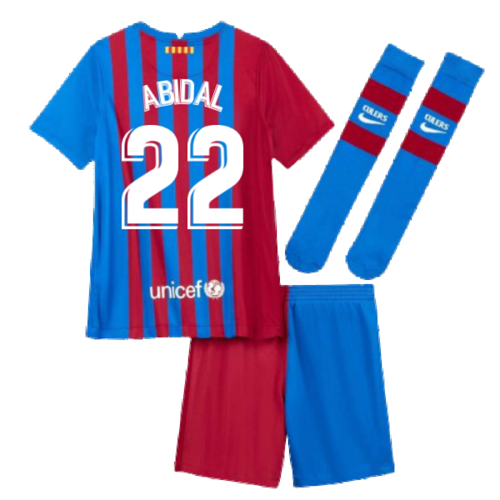 2021-2022 Barcelona Little Boys Home Kit (ABIDAL 22)