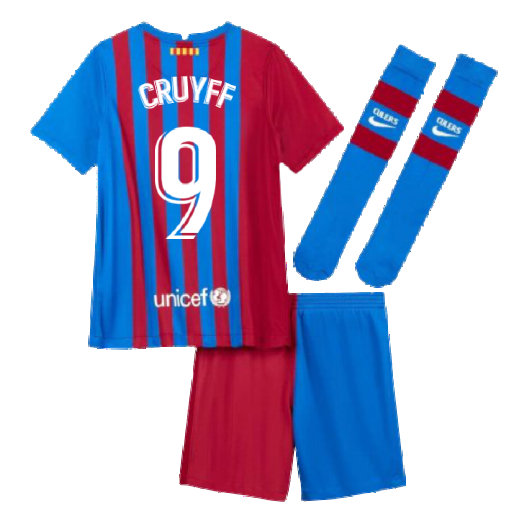 2021-2022 Barcelona Little Boys Home Kit (CRUYFF 9)