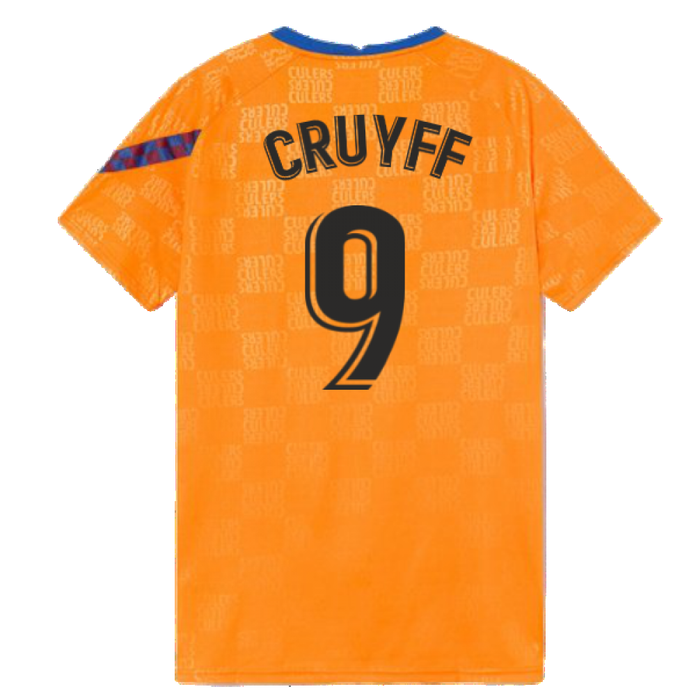 2021-2022 Barcelona Pre-Match Jersey (Orange) (CRUYFF 9)