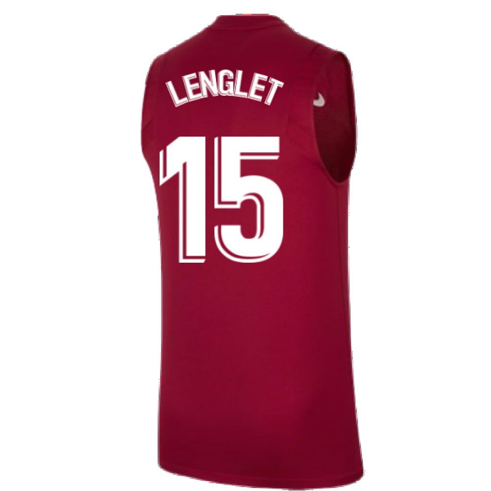 2021-2022 Barcelona Sleeveless Top (Red) (LENGLET 15)