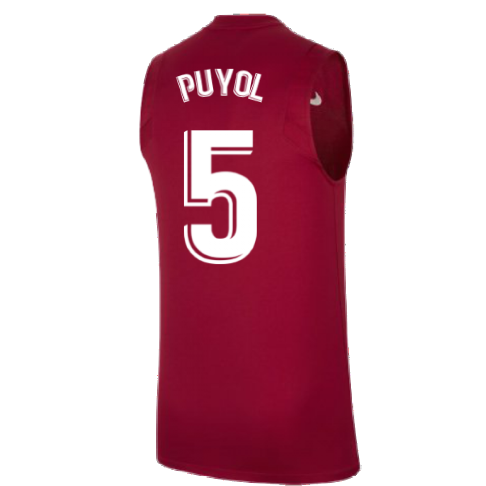 2021-2022 Barcelona Sleeveless Top (Red) (PUYOL 5)