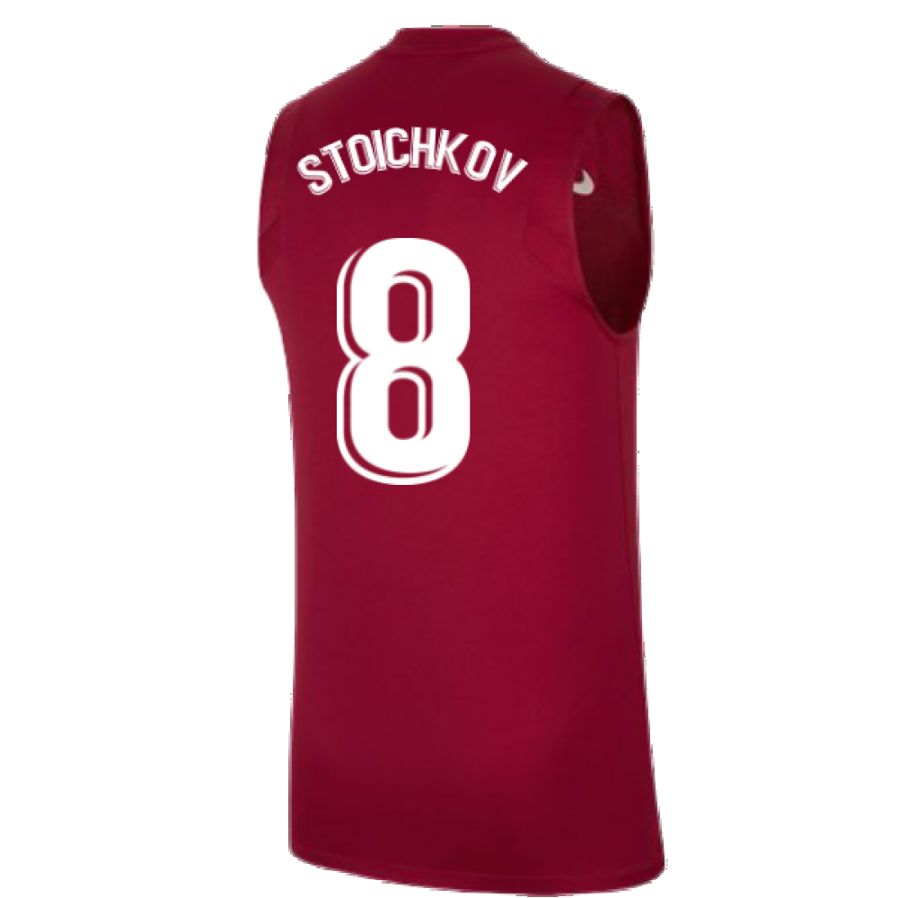 2021-2022 Barcelona Sleeveless Top (Red) (STOICHKOV 8)