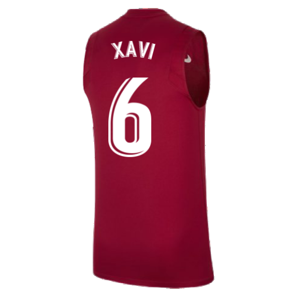 2021-2022 Barcelona Sleeveless Top (Red) (XAVI 6)