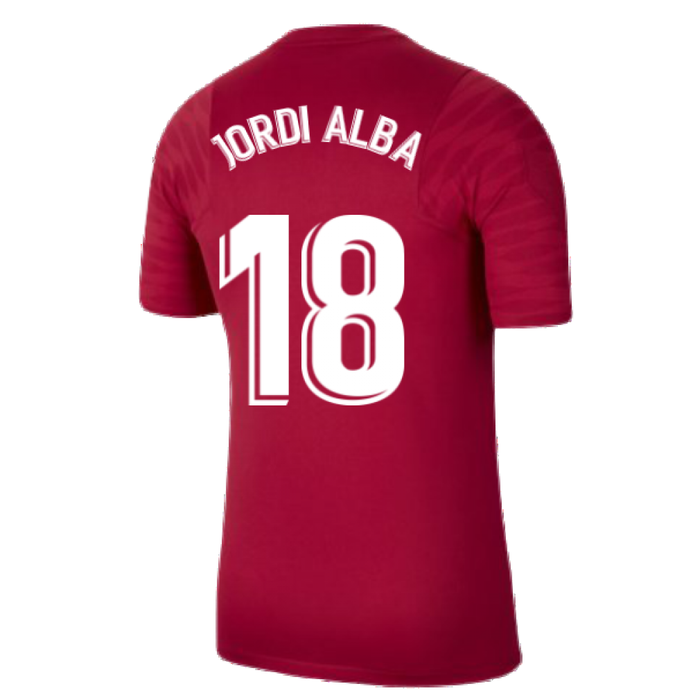 2021-2022 Barcelona Training Shirt (Noble Red) (JORDI ALBA 18)