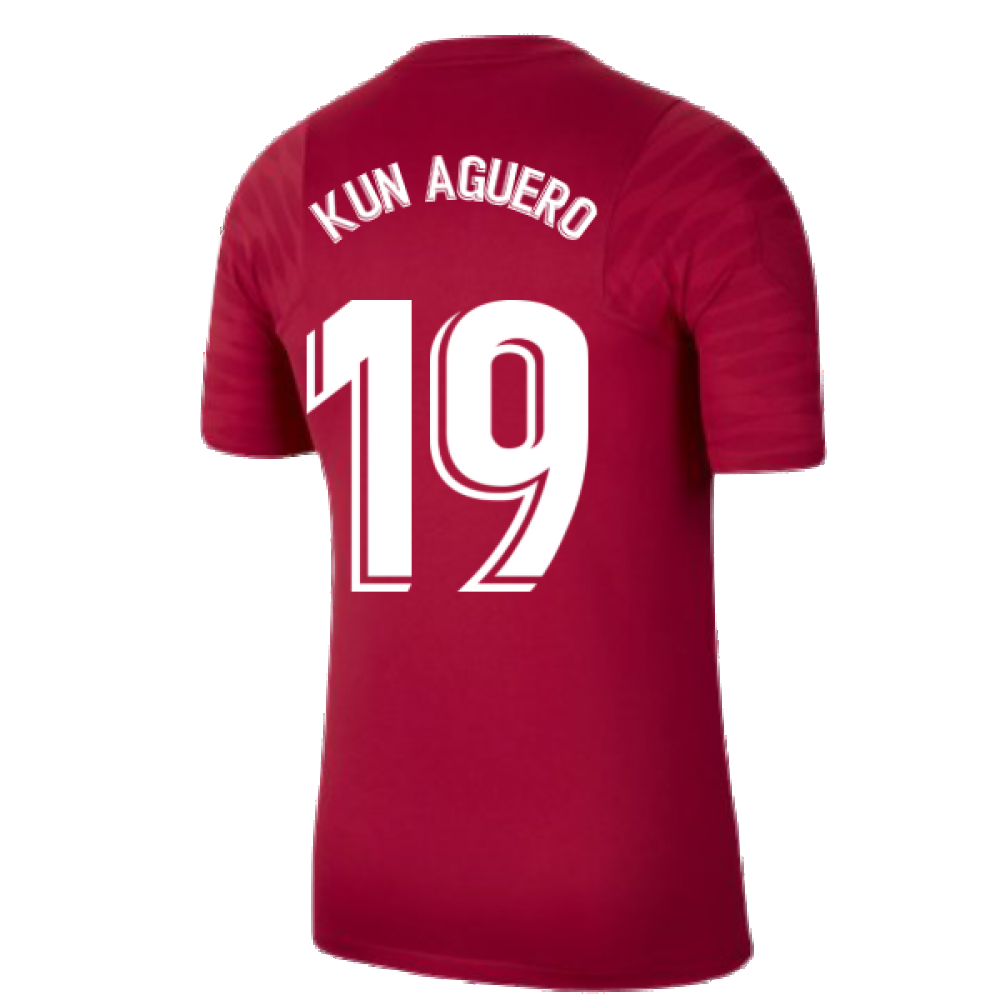 2021-2022 Barcelona Training Shirt (Noble Red) (KUN AGUERO 19)