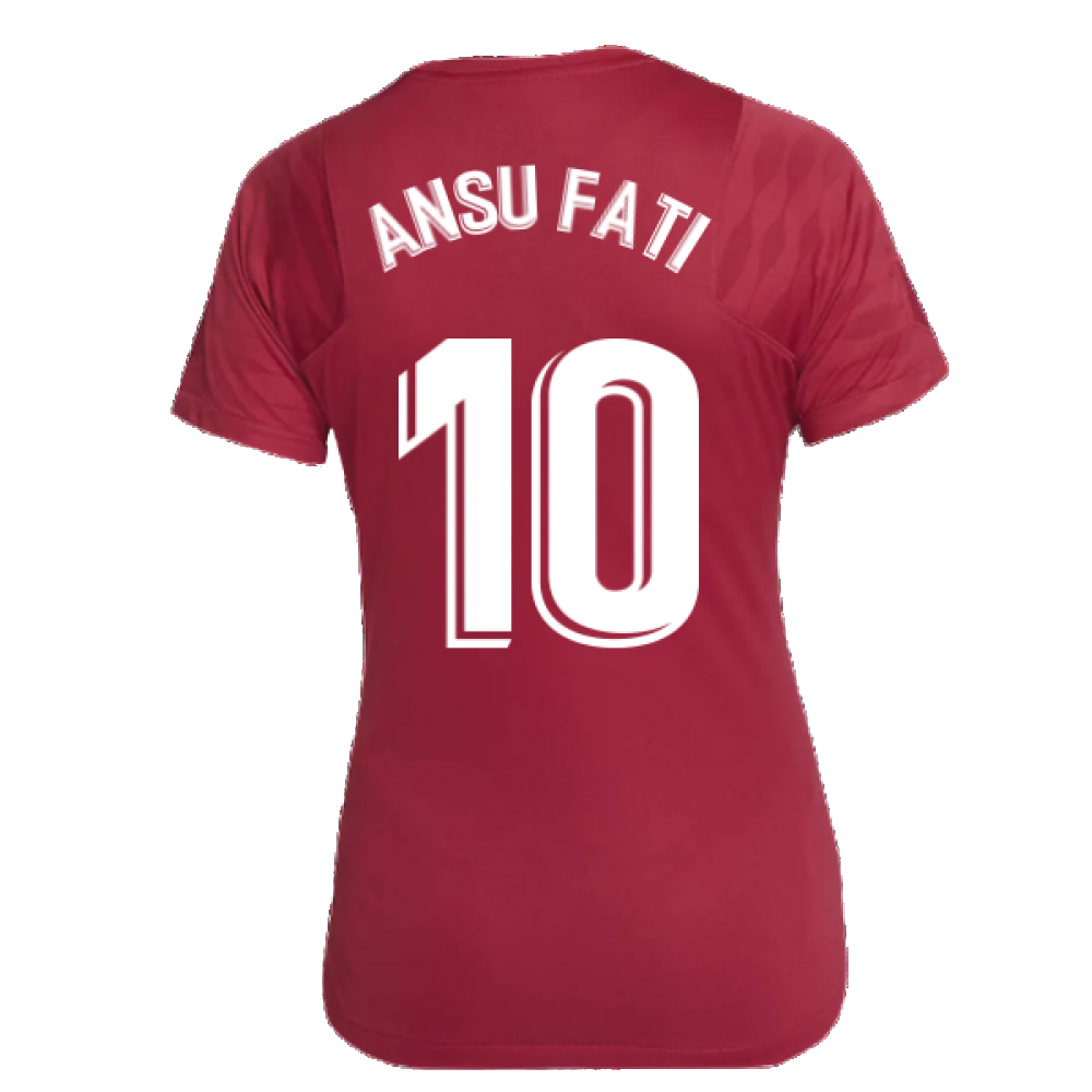 2021-2022 Barcelona Training Shirt (Noble Red) - Womens (ANSU FATI 10)