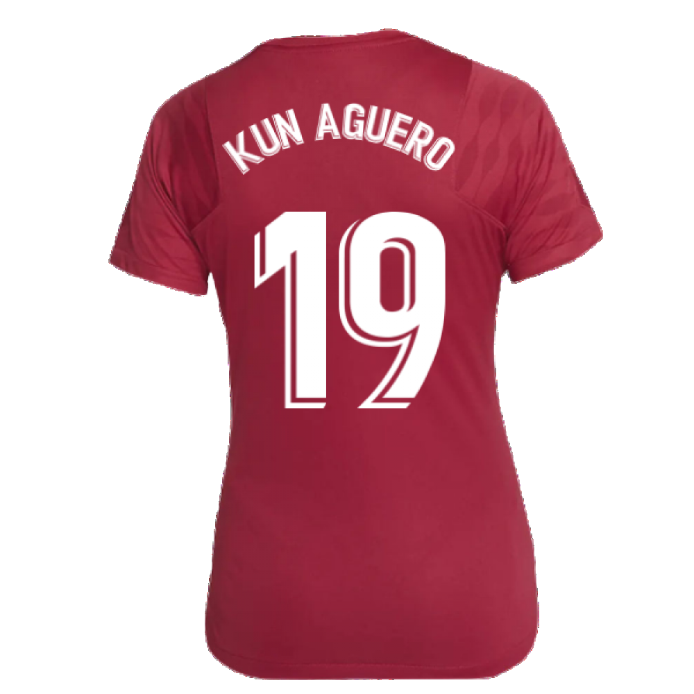 2021-2022 Barcelona Training Shirt (Noble Red) - Womens (KUN AGUERO 19)