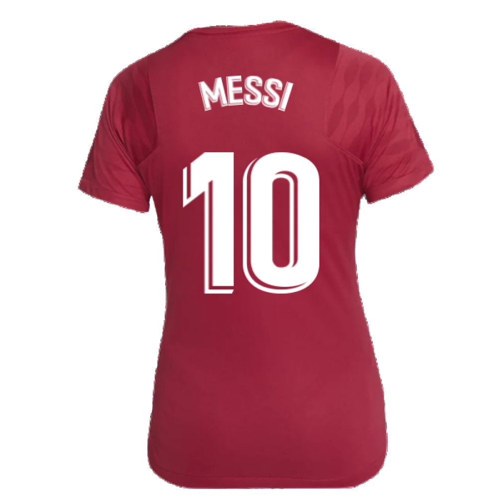 2021-2022 Barcelona Training Shirt (Noble Red) - Womens (MESSI 10)