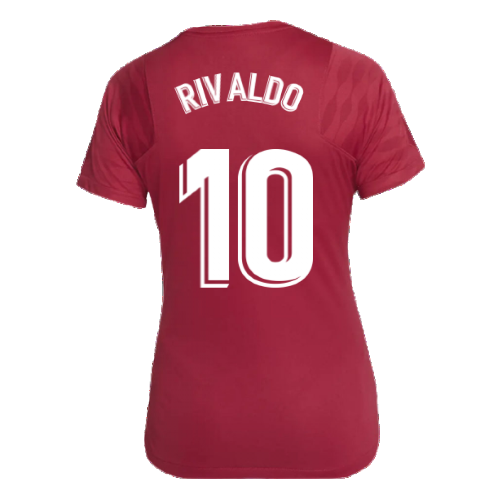 2021-2022 Barcelona Training Shirt (Noble Red) - Womens (RIVALDO 10)