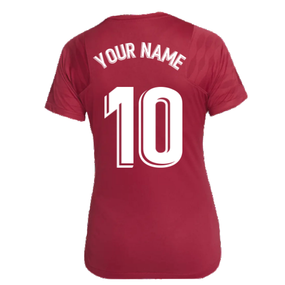 2021-2022 Barcelona Training Shirt (Noble Red) - Womens (Your Name)