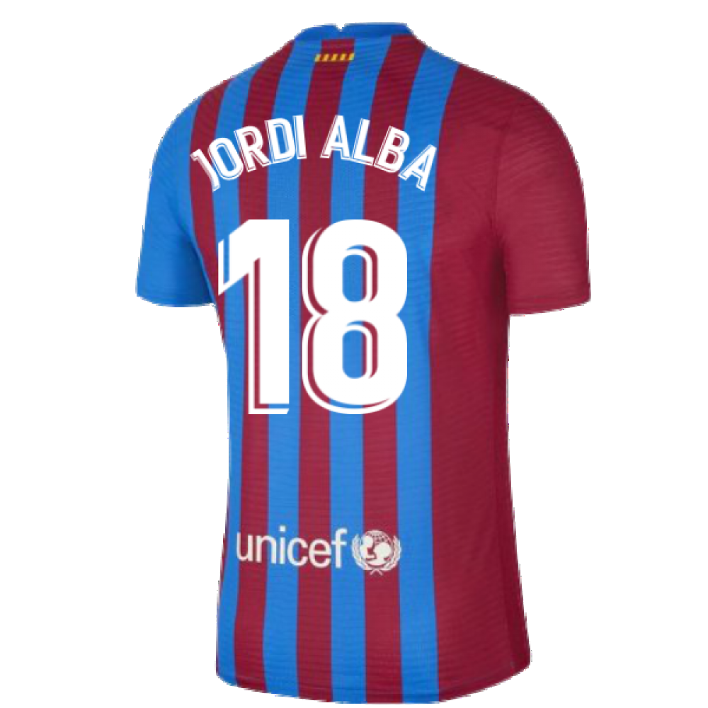 2021-2022 Barcelona Vapor Match Home Shirt (JORDI ALBA 18)