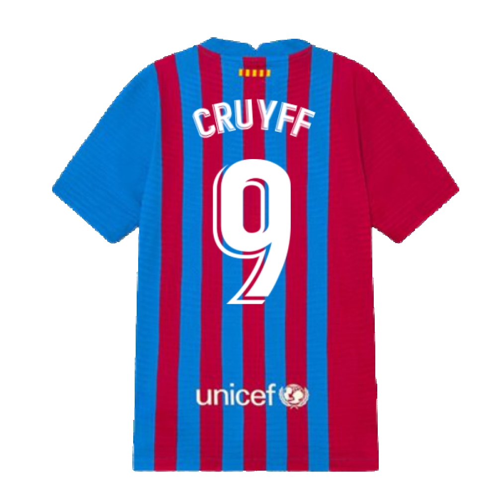 2021-2022 Barcelona Vapor Match Home Shirt (Kids) (CRUYFF 9)