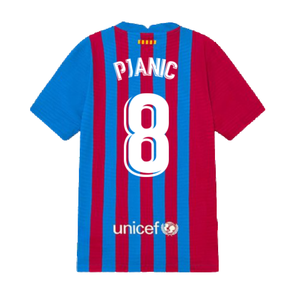 2021-2022 Barcelona Vapor Match Home Shirt (Kids) (PJANIC 8)