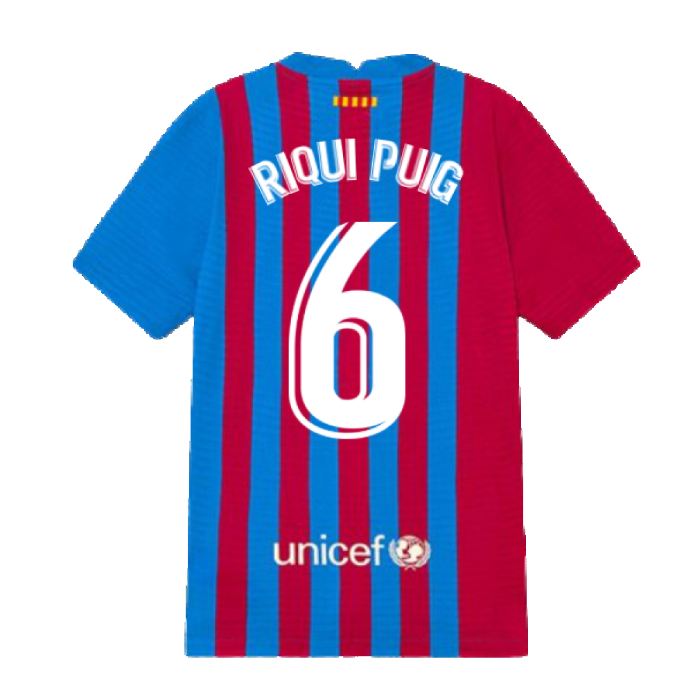 2021-2022 Barcelona Vapor Match Home Shirt (Kids) (RIQUI PUIG 6)