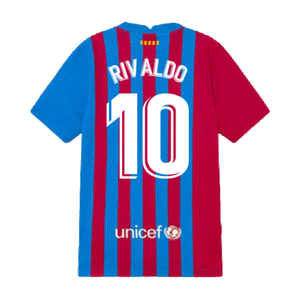 2021-2022 Barcelona Vapor Match Home Shirt (Kids) (RIVALDO 10)