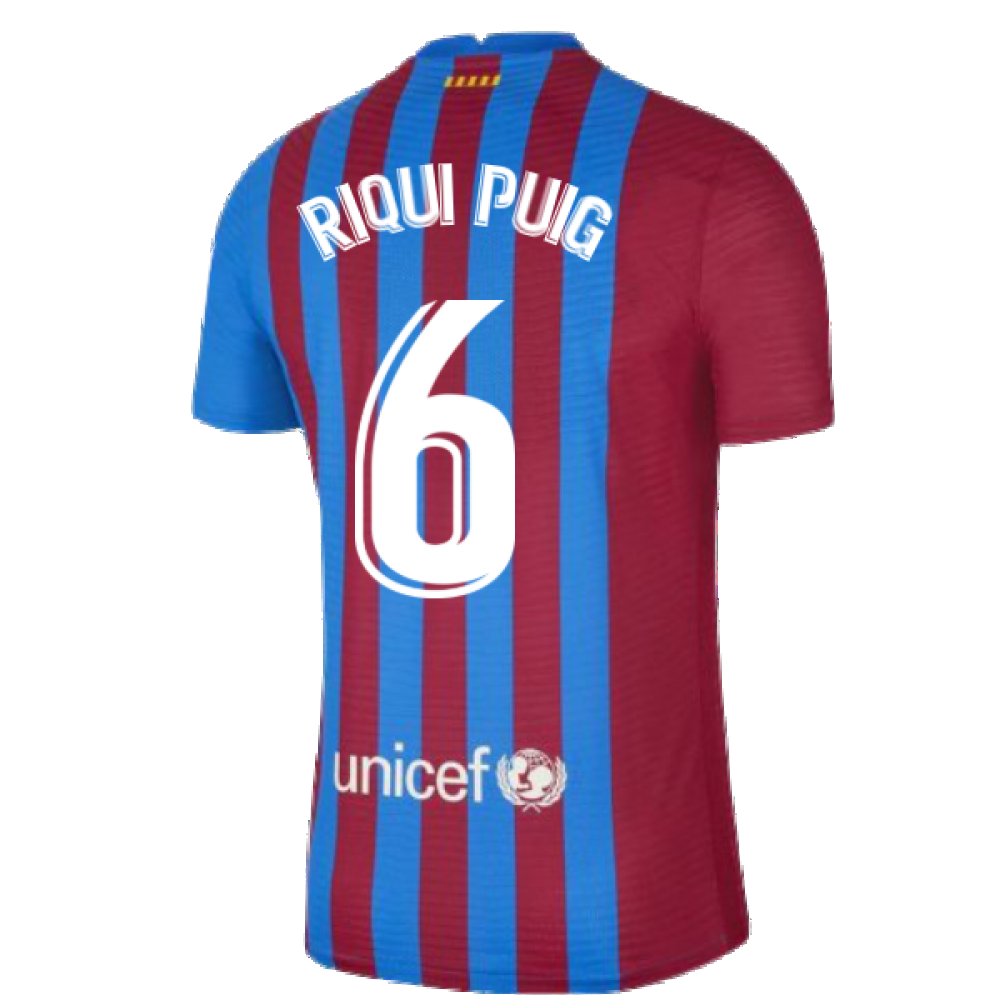 2021-2022 Barcelona Vapor Match Home Shirt (RIQUI PUIG 6)