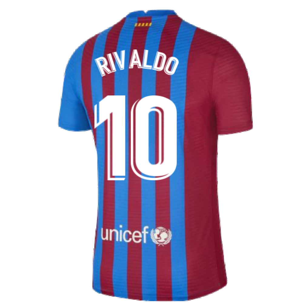 2021-2022 Barcelona Vapor Match Home Shirt (RIVALDO 10)