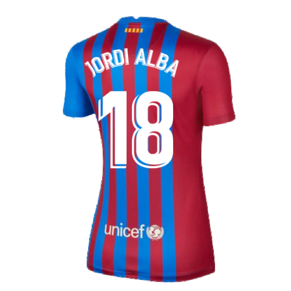 2021-2022 Barcelona Womens Home Shirt (JORDI ALBA 18)