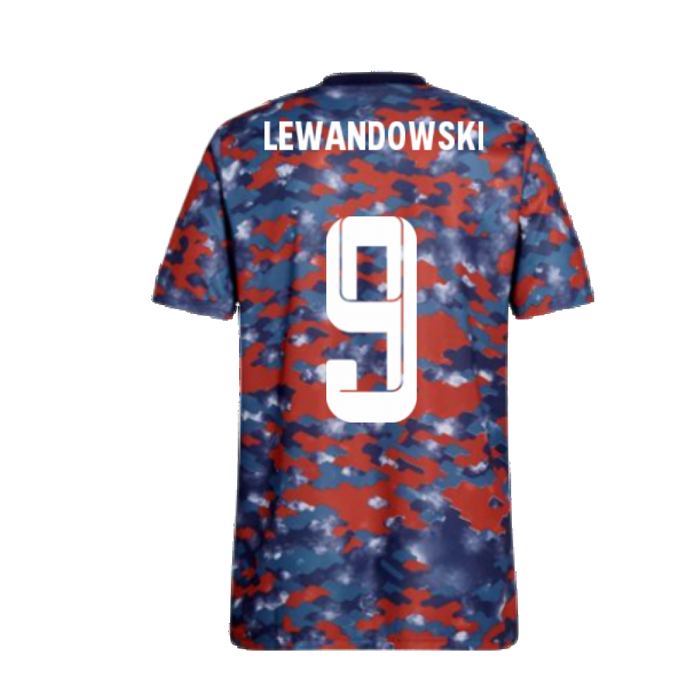 2021-2022 Bayern Munich Pre-Match Jersey (Dark Marine) - Kids (LEWANDOWSKI 9)