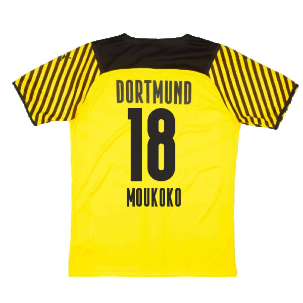 2021-2022 Borussia Dortmund Player Issue Home Shirt (MOUKOKO 18)