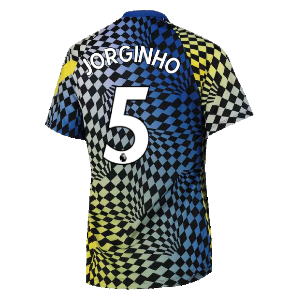 2021-2022 Chelsea Dry Pre-Match Training Shirt (Blue) (JORGINHO 5)