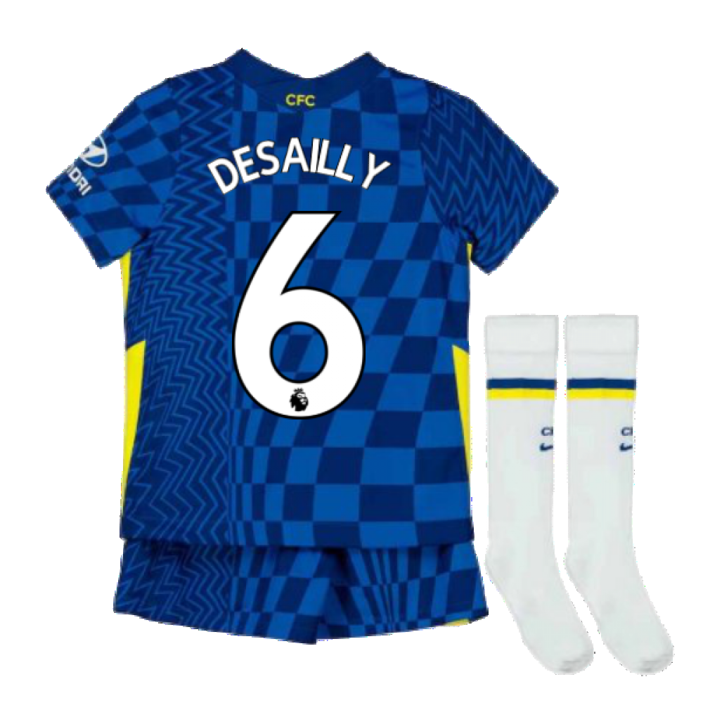 2021-2022 Chelsea Little Boys Home Mini Kit (DESAILLY 6)