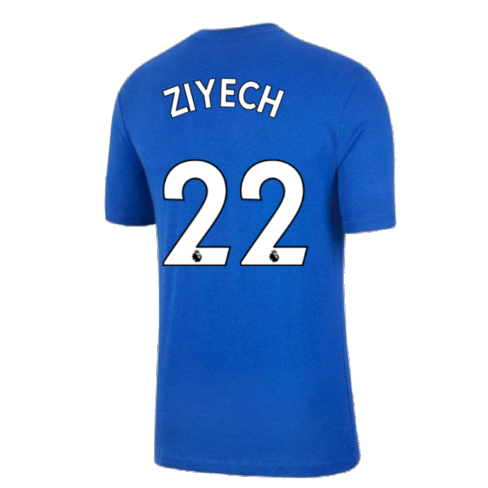 2021-2022 Chelsea Swoosh Club Tee (Blue) (ZIYECH 22)