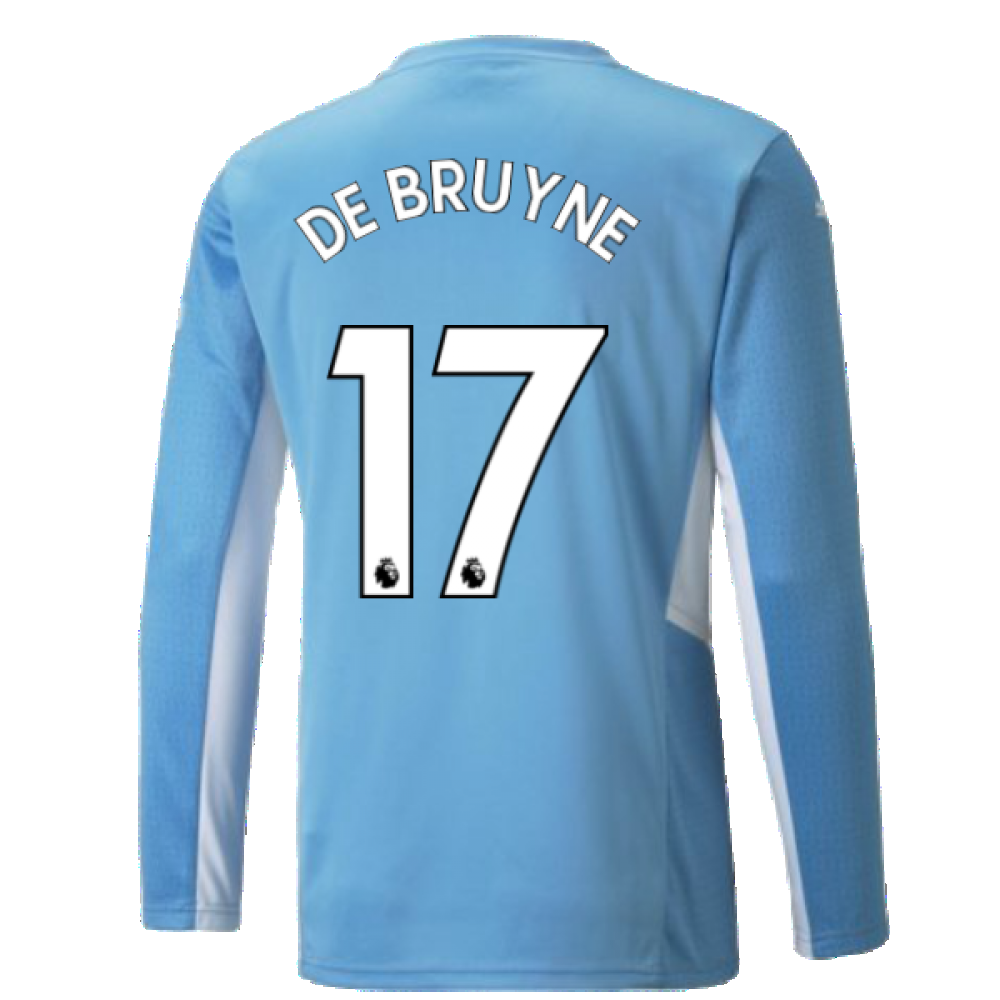 2021-2022 Man City Long Sleeve Home Shirt (DE BRUYNE 17)