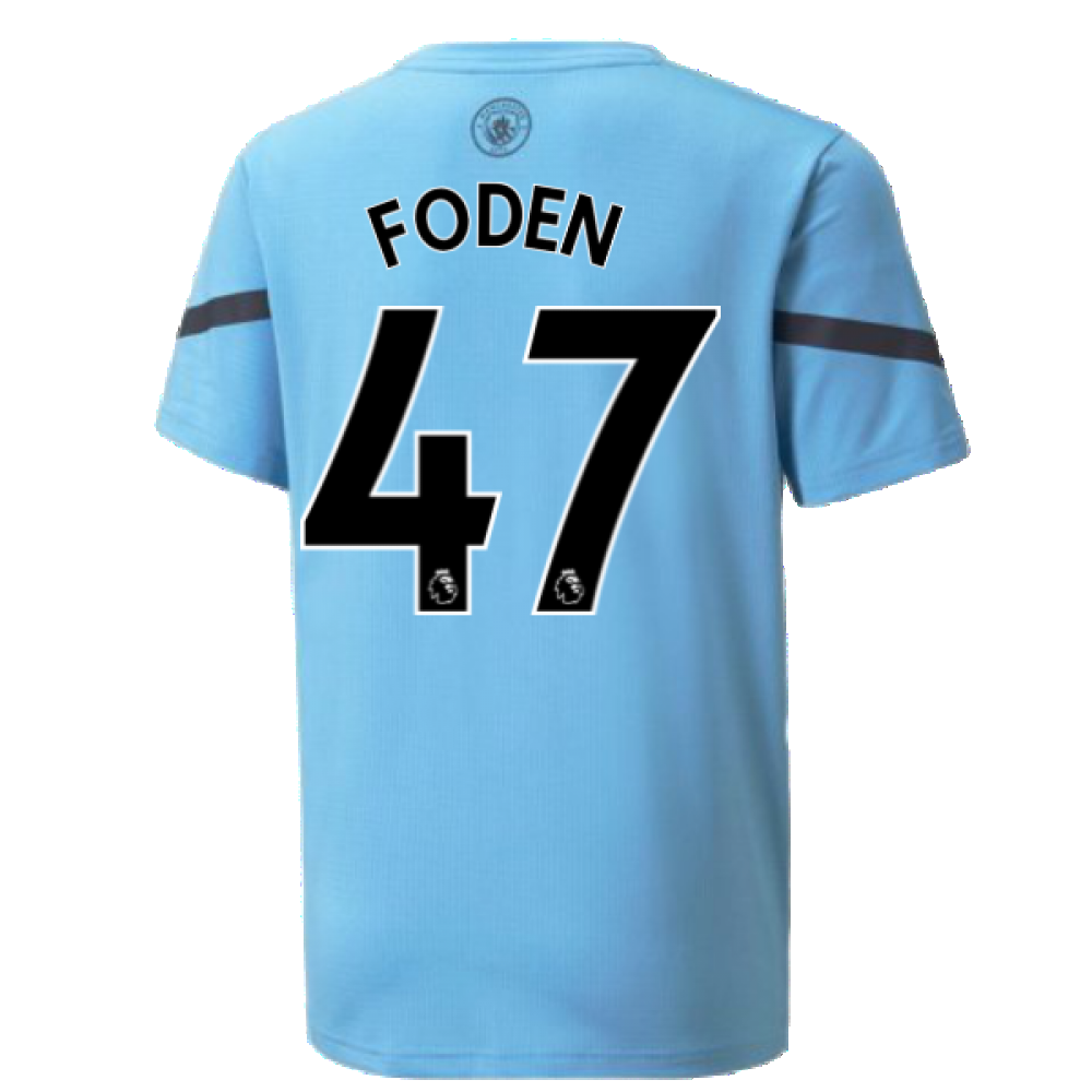 2021-2022 Man City Pre Match Jersey (Light Blue) (FODEN 47)