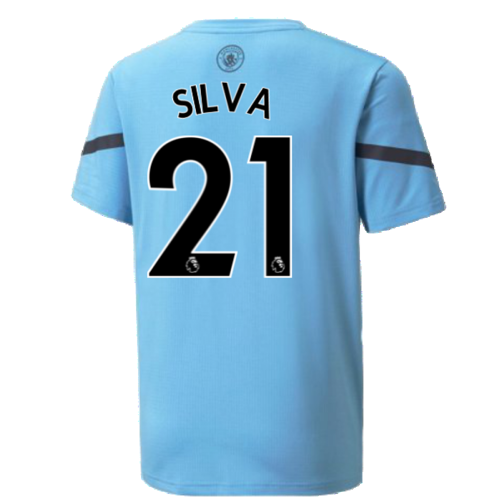 2021-2022 Man City Pre Match Jersey (Light Blue) (SILVA 21)