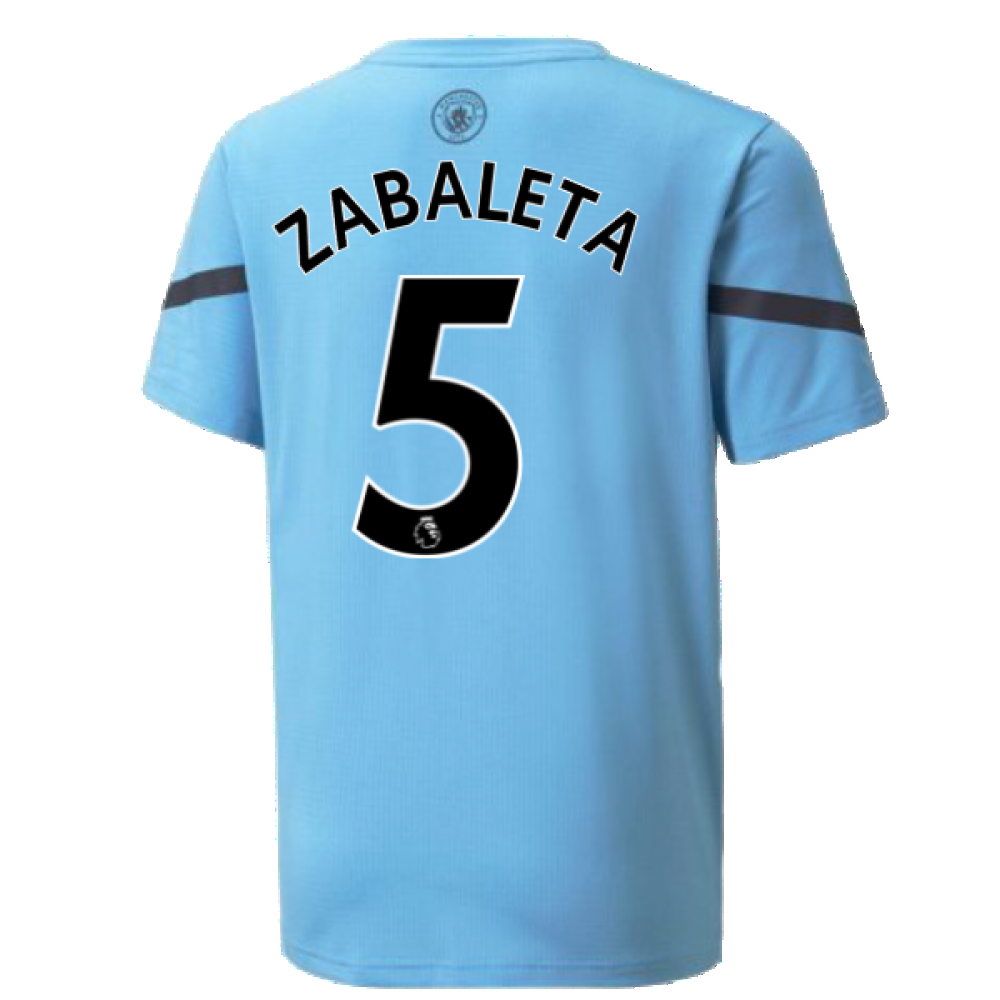 2021-2022 Man City Pre Match Jersey (Light Blue) (ZABALETA 5)