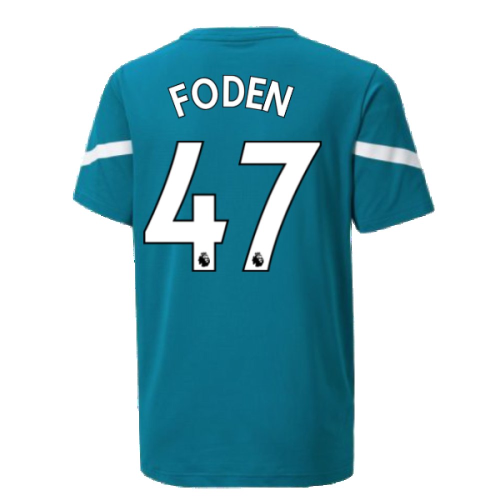 2021-2022 Man City Pre Match Jersey (Ocean Depths) - Kids (FODEN 47)