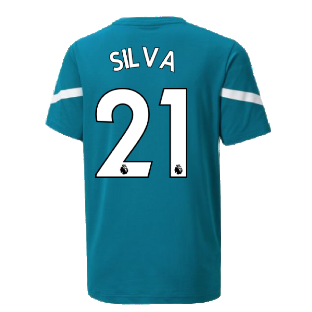 2021-2022 Man City Pre Match Jersey (Ocean Depths) - Kids (SILVA 21)