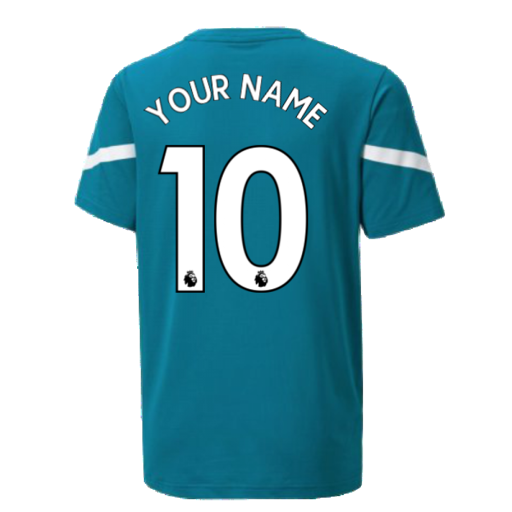 2021-2022 Man City Pre Match Jersey (Ocean Depths) - Kids (Your Name)