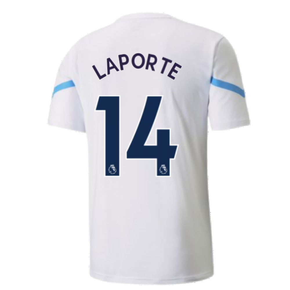 2021-2022 Man City Pre Match Jersey (White) - Kids (LAPORTE 14)