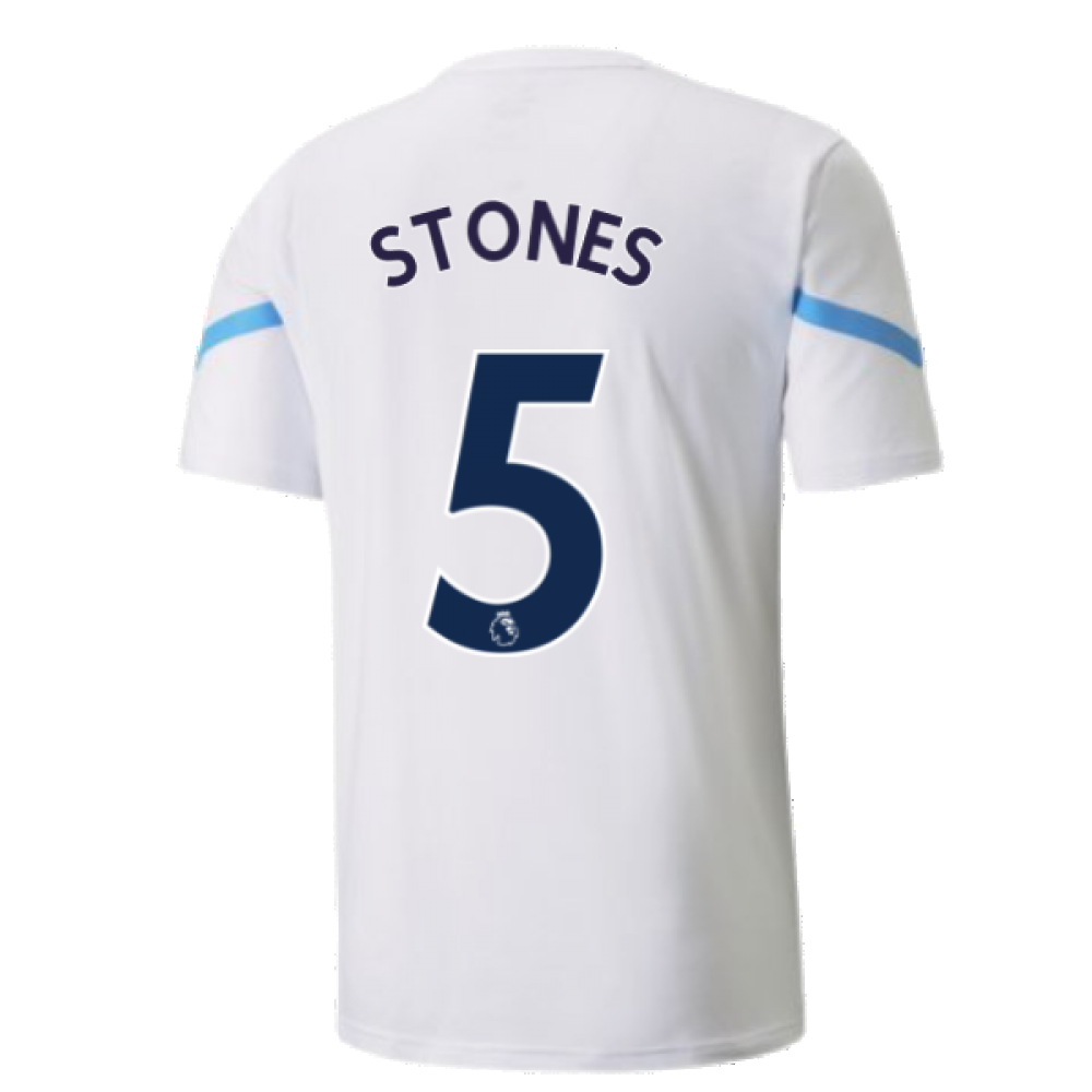 2021-2022 Man City Pre Match Jersey (White) - Kids (STONES 5)