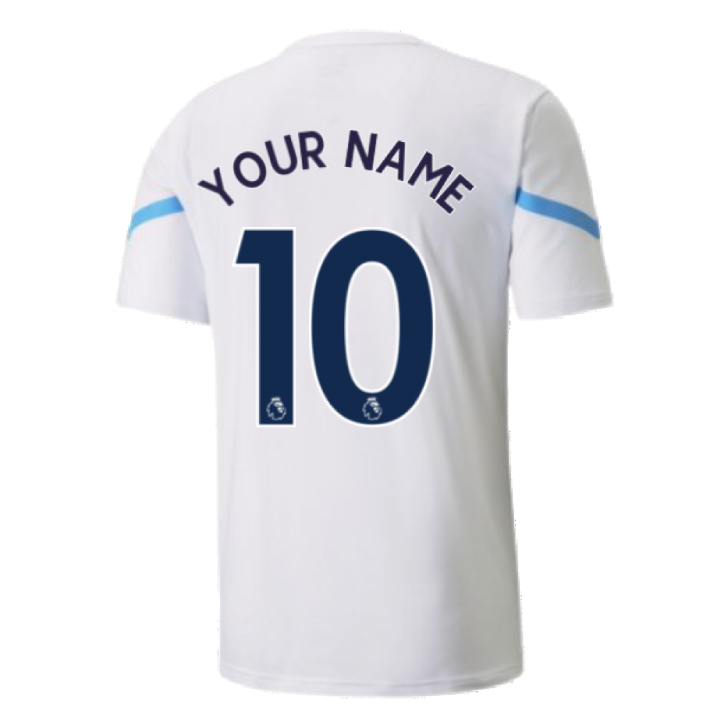 2021-2022 Man City Pre Match Jersey (White) - Kids (Your Name)