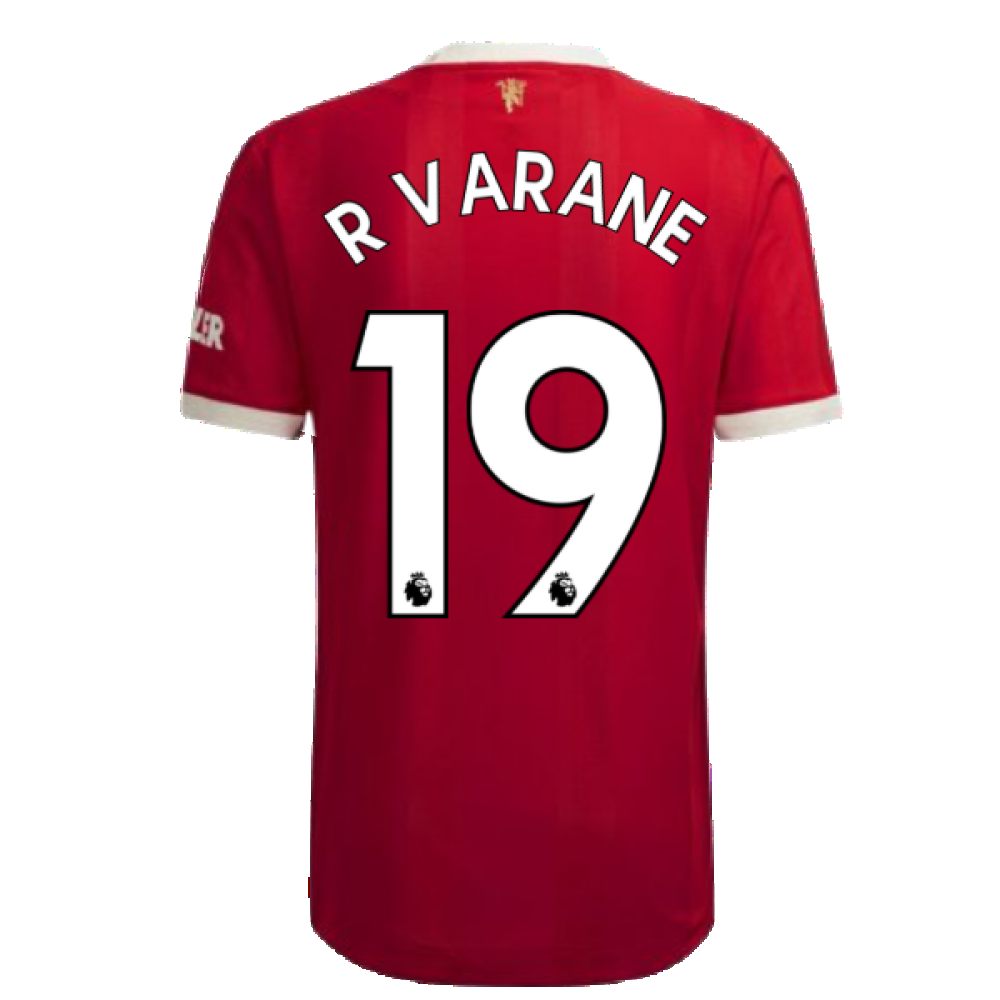 2021-2022 Man Utd Authentic Home Shirt (R VARANE 19)