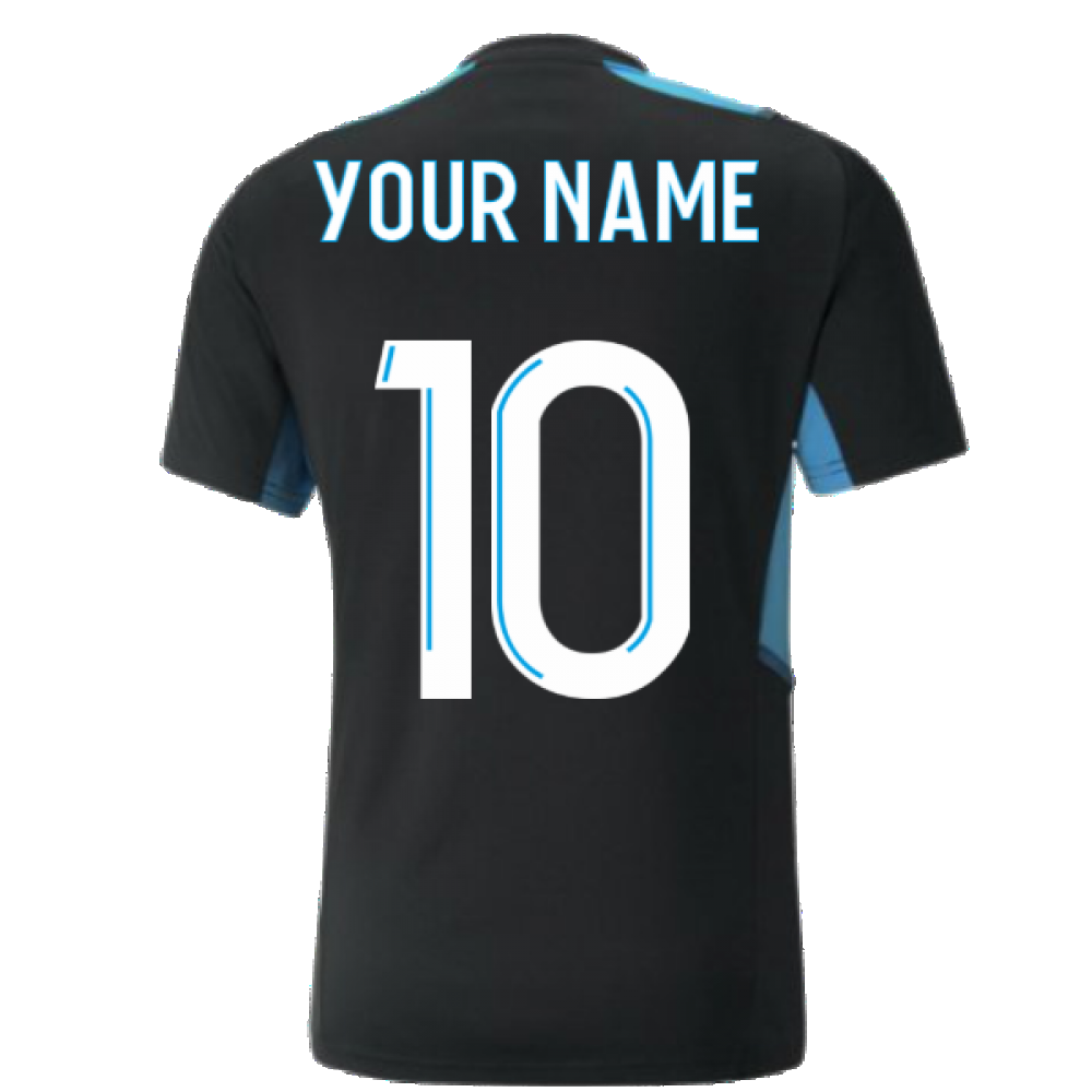 2021-2022 Marseille Training Shirt (Black) (Your Name)