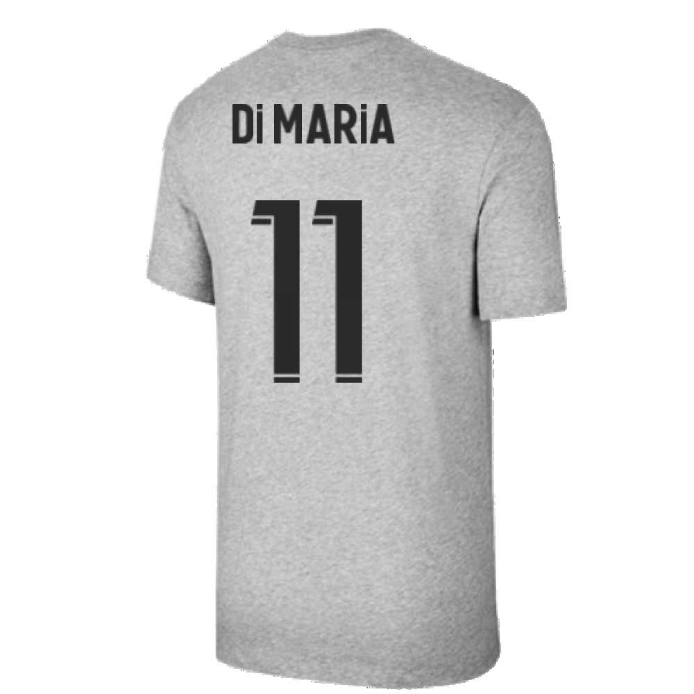 2021-2022 PSG Tee Evergreen Crest (Grey) (DI MARIA 11)