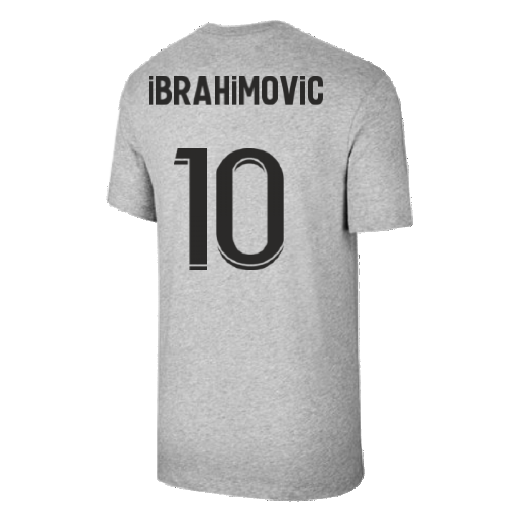 2021-2022 PSG Tee Evergreen Crest (Grey) (IBRAHIMOVIC 10)