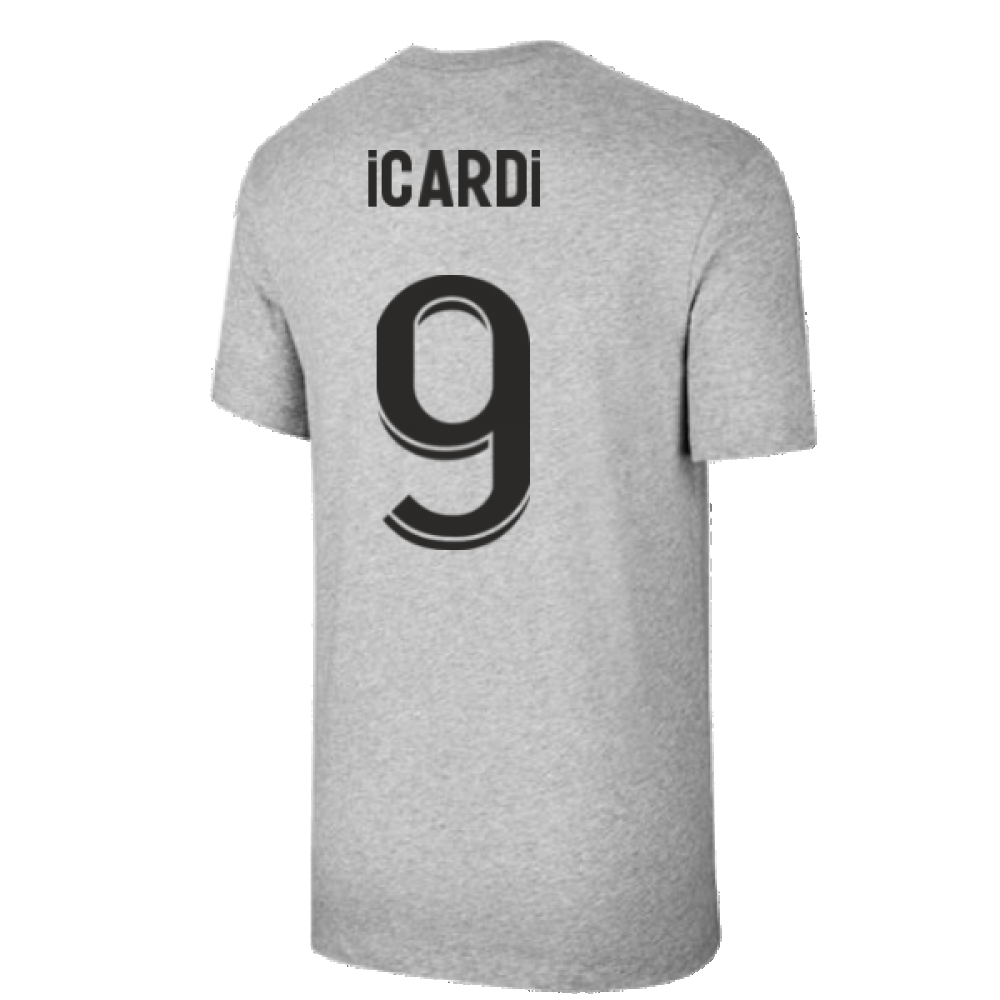 2021-2022 PSG Tee Evergreen Crest (Grey) (ICARDI 9)