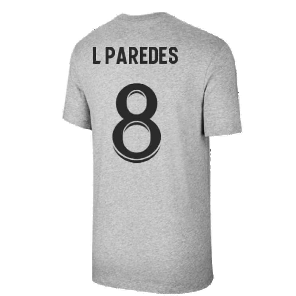 2021-2022 PSG Tee Evergreen Crest (Grey) (L PAREDES 8)