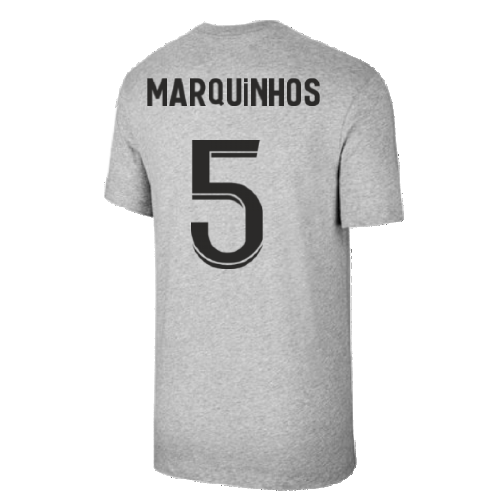 2021-2022 PSG Tee Evergreen Crest (Grey) (MARQUINHOS 5)