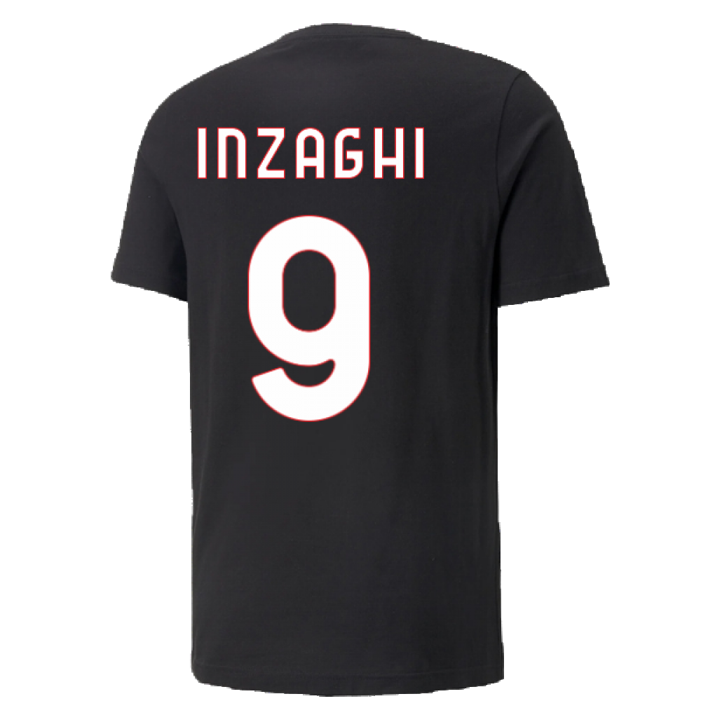 2022-2023 AC Milan FtblCulture Tee (Black) (INZAGHI 9)