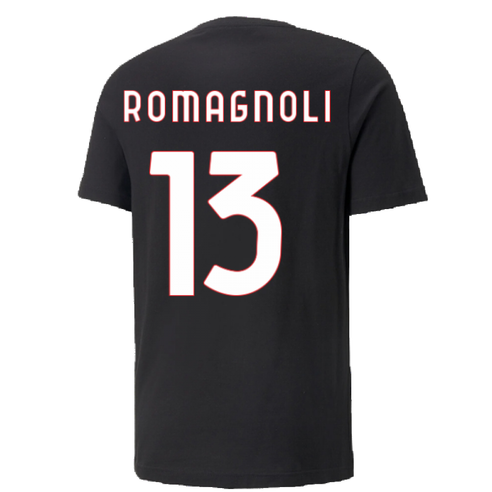 2022-2023 AC Milan FtblCulture Tee (Black) (ROMAGNOLI 13)