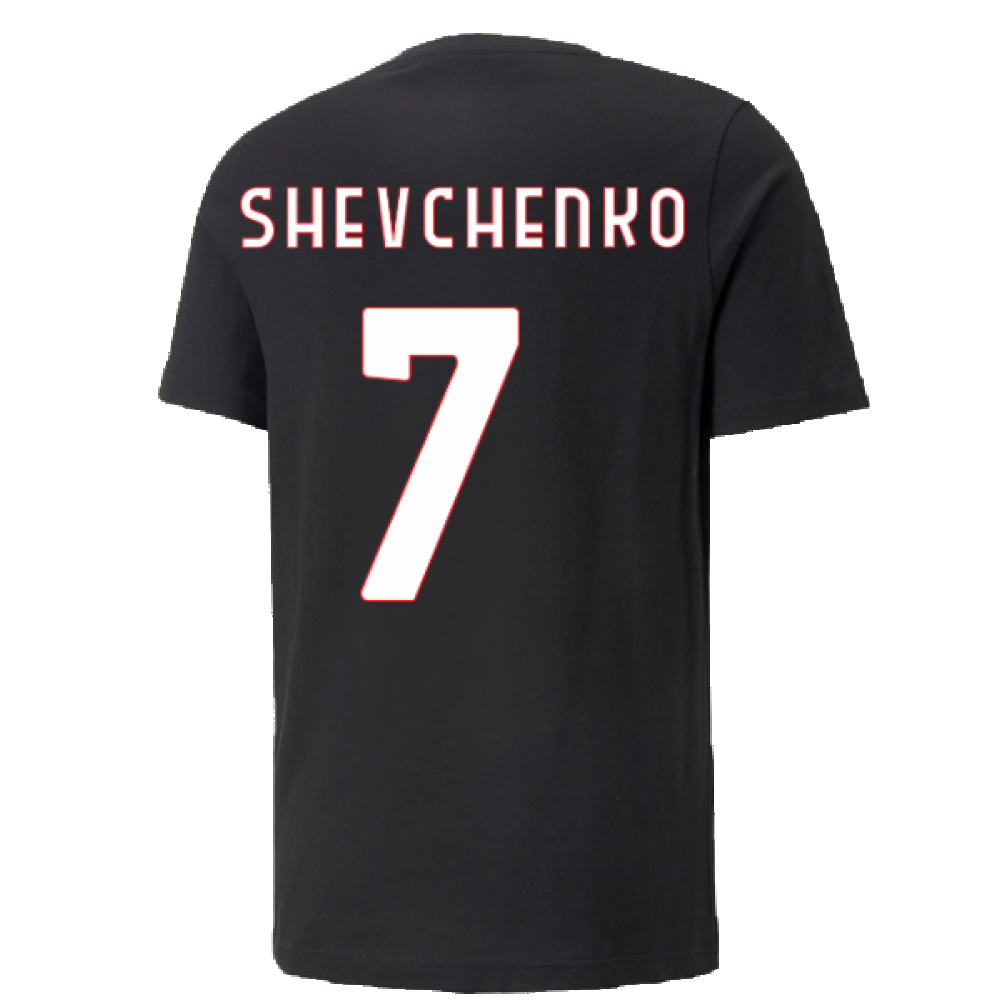 2022-2023 AC Milan FtblCulture Tee (Black) (SHEVCHENKO 7)