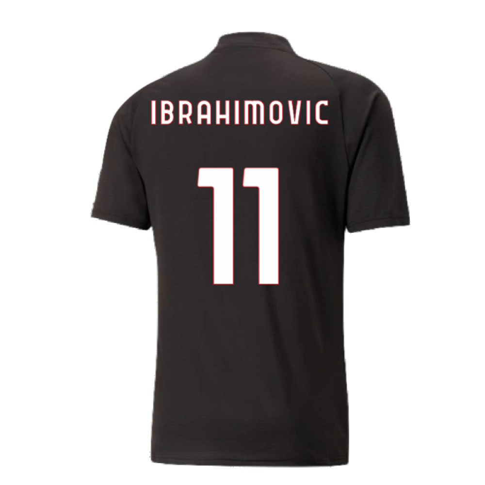 2022-2023 AC Milan Pre-Match Jersey (Black-Red) (IBRAHIMOVIC 11)