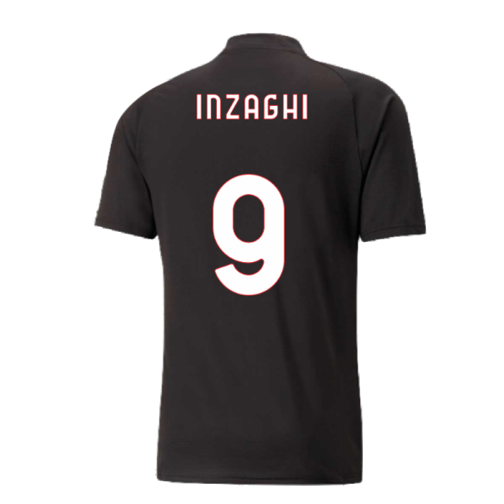 2022-2023 AC Milan Pre-Match Jersey (Black-Red) (INZAGHI 9)